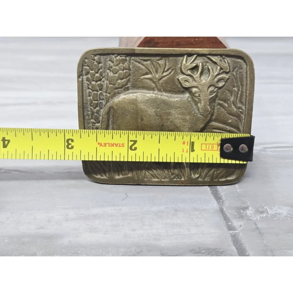 Buck Deer Brass Belt‎ Buckle Vintage Hunting Buckle